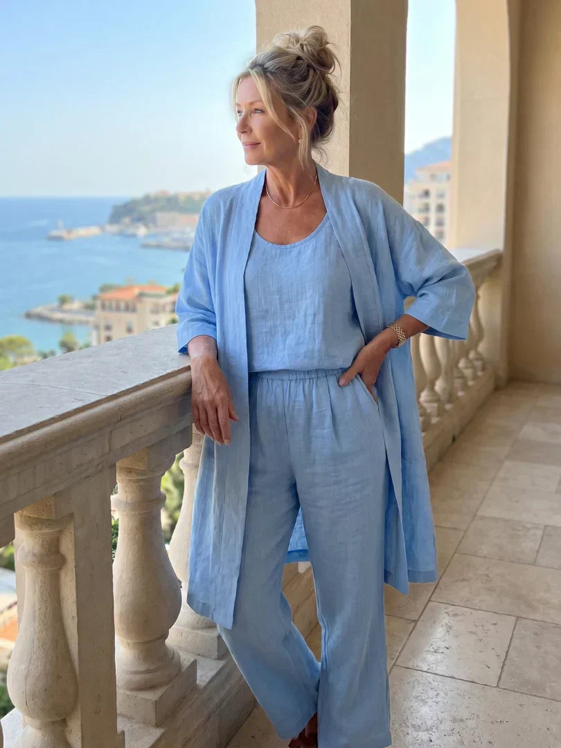 Women's Breathable Relaxed-Fit Two-Piece Set – product view | Hensley London