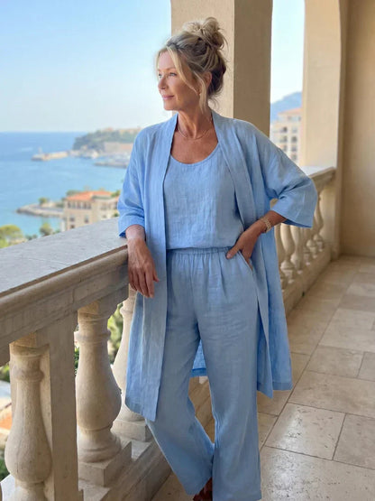 Women's Breathable Relaxed-Fit Two-Piece Set – product view | Hensley London
