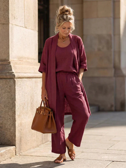 Women's Breathable Relaxed-Fit Two-Piece Set – product view | Hensley London