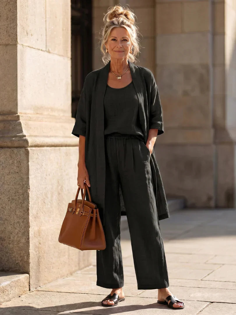 Women's Breathable Relaxed-Fit Two-Piece Set – product view | Hensley London