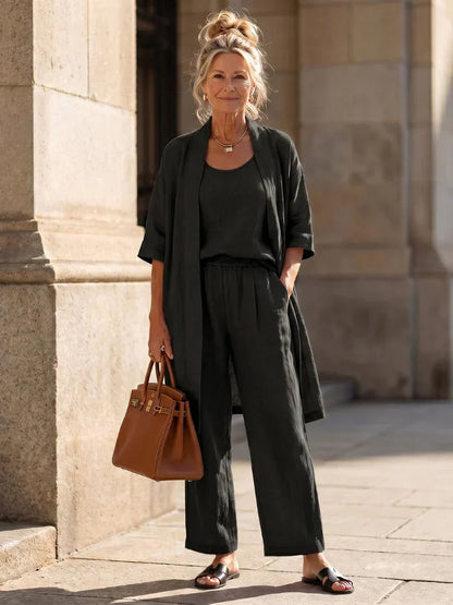 Women's Breathable Relaxed-Fit Two-Piece Set – product view | Hensley London