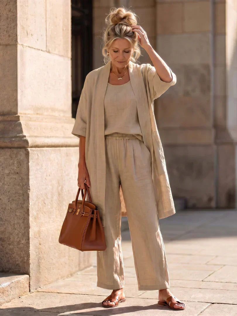 Women's Breathable Relaxed-Fit Two-Piece Set – product view | Hensley London