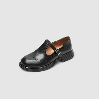 Women's Mary Jane Shoes Black Leather Orthopaedic Comfort - Image 7