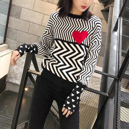 Lovely Thick Chevron Pattern Valentine Sweaters 0