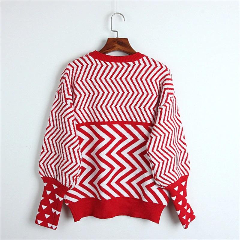Lovely Thick Chevron Pattern Valentine Sweaters 6