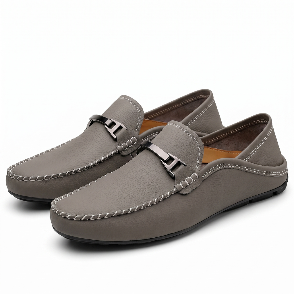 Men's Genuine Leather Slip-On Loafers – product view | Hensley London