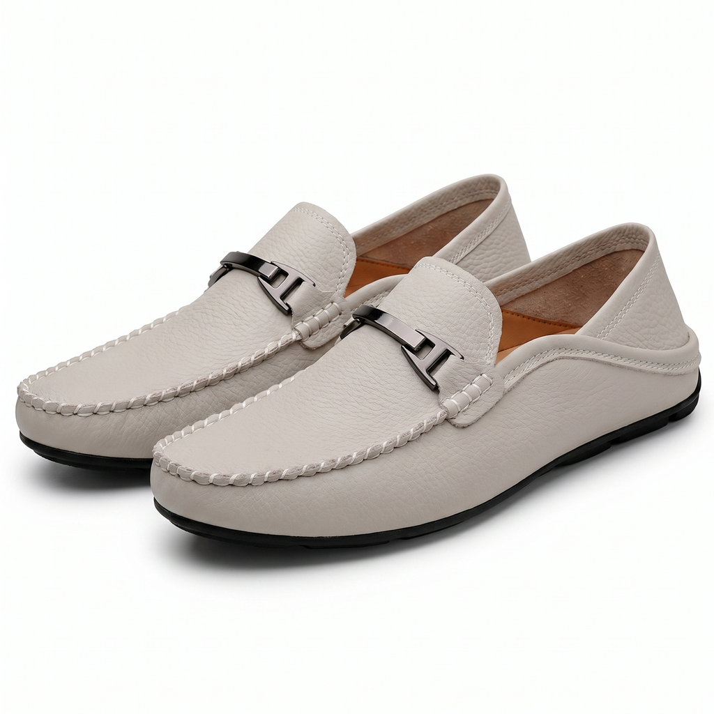 Men's Genuine Leather Slip-On Loafers – product view | Hensley London