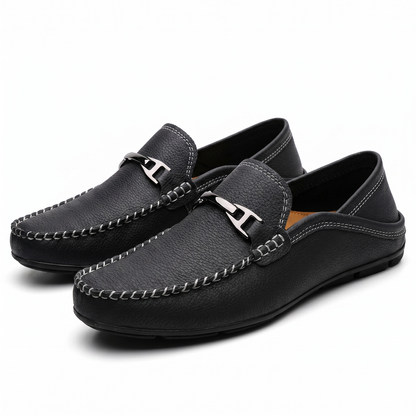 Men's Genuine Leather Slip-On Loafers – product view | Hensley London