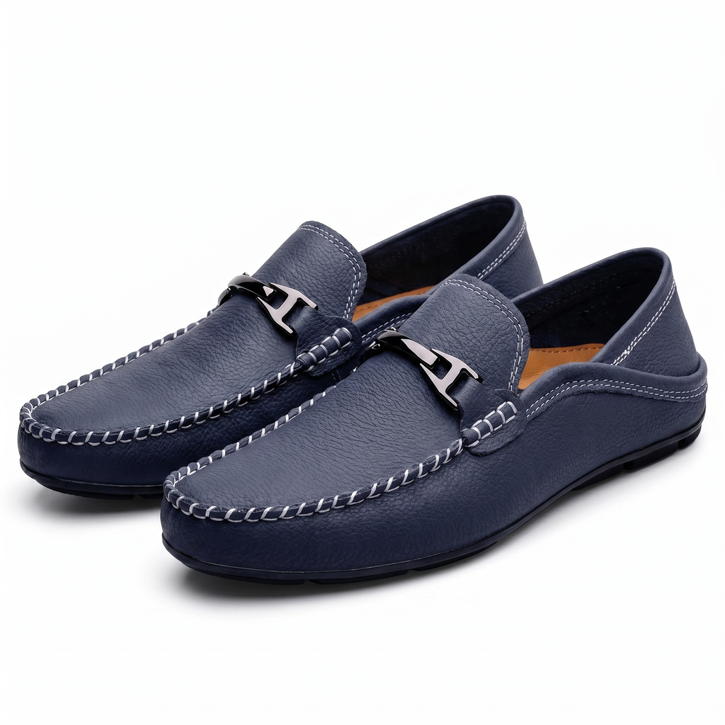Men's Genuine Leather Slip-On Loafers – product view | Hensley London