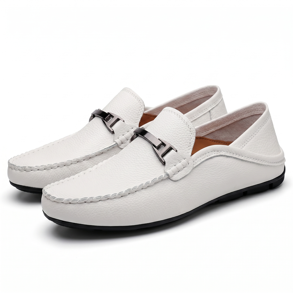 Men's Genuine Leather Slip-On Loafers – product view | Hensley London