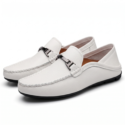 Men's Genuine Leather Slip-On Loafers – product view | Hensley London