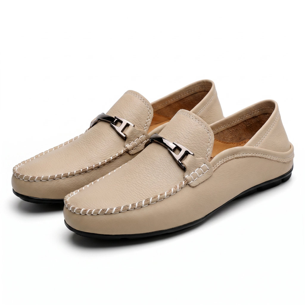 Men's Genuine Leather Slip-On Loafers – product view | Hensley London