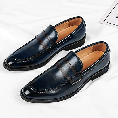 Men's Italian Leather Slip-On Loafers – side view | Hensley London