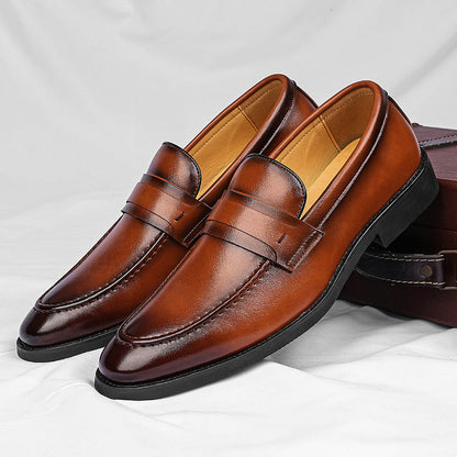 Men's Italian Leather Slip-On Loafers – footbed detail | Hensley London