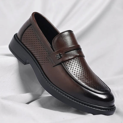 Men's Classic Penny-Strap Loafers in Brown – product view | Hensley London