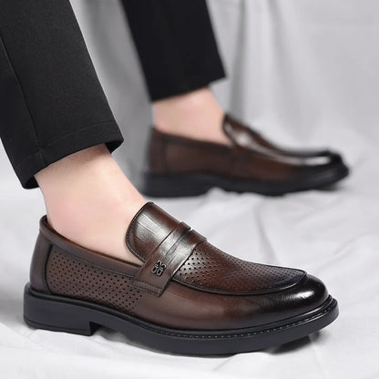 Men's Classic Penny-Strap Loafers – product view | Hensley London