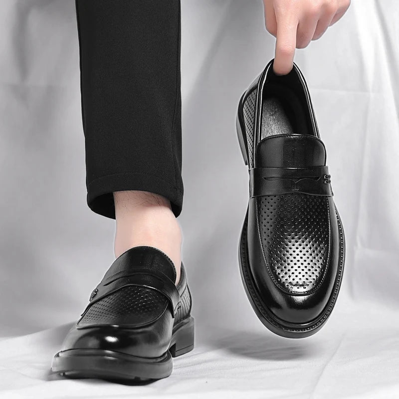 Men's Classic Penny-Strap Loafers – product view | Hensley London