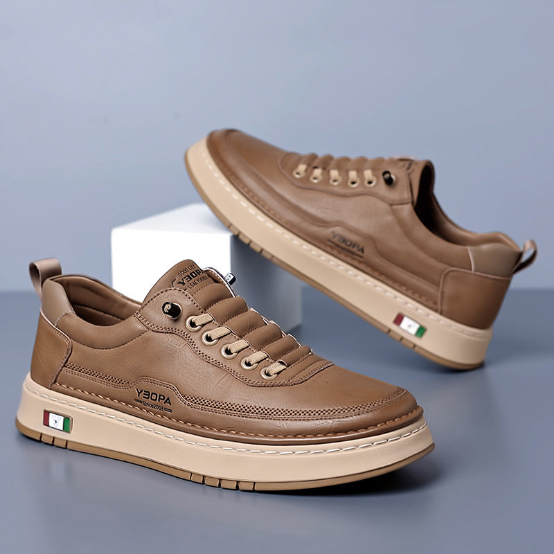 Men's Genuine Leather Low-Top Sneakers – detail view | Hensley London