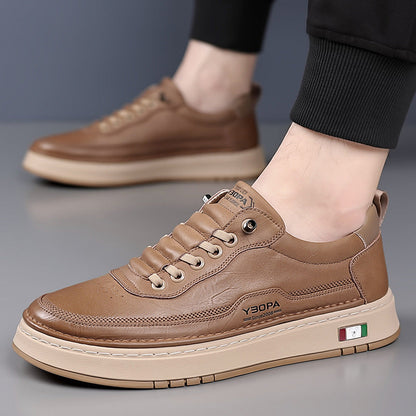Men's Genuine Leather Low-Top Sneakers – detail view | Hensley London