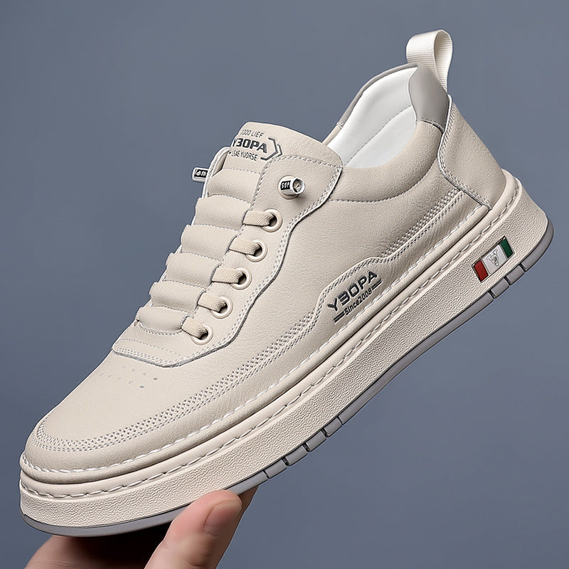 Men's Genuine Leather Low-Top Sneakers – detail view | Hensley London