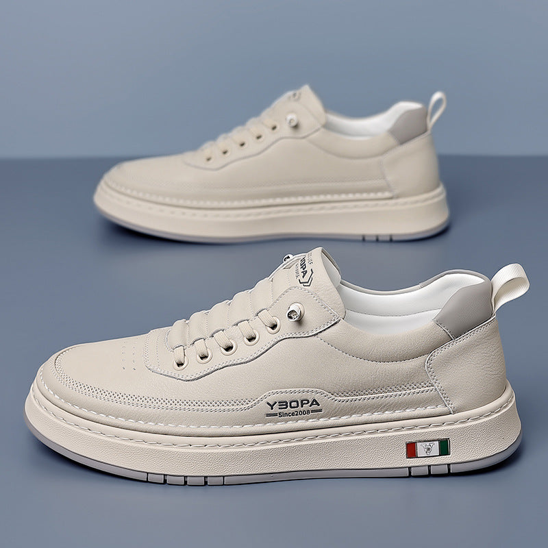 Men's Genuine Leather Low-Top Sneakers – detail view | Hensley London