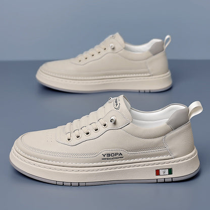 Men's Genuine Leather Low-Top Sneakers – detail view | Hensley London