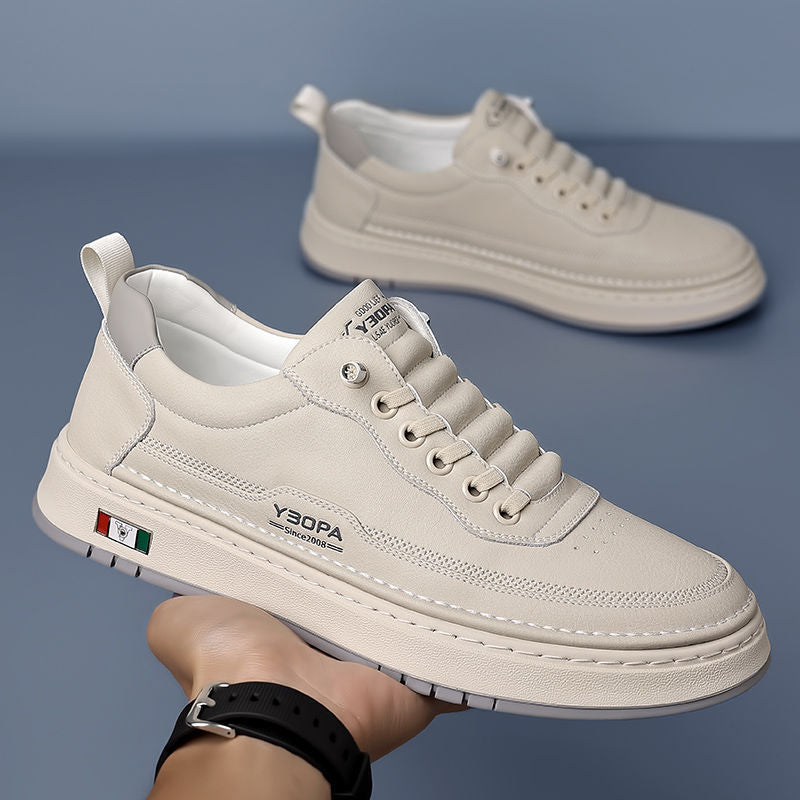 Men's Genuine Leather Low-Top Sneakers – detail view | Hensley London