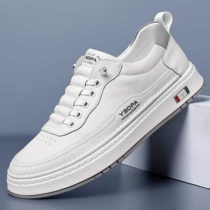 Men's Genuine Leather Low-Top Sneakers – detail view | Hensley London