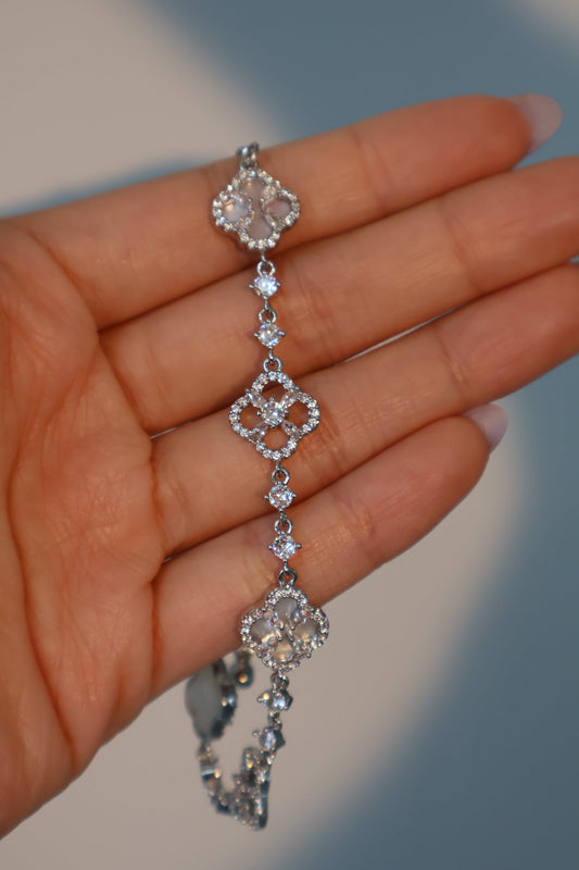 Women's Bracelet Silver Shell Pearls Zirconia Diamonds - 2