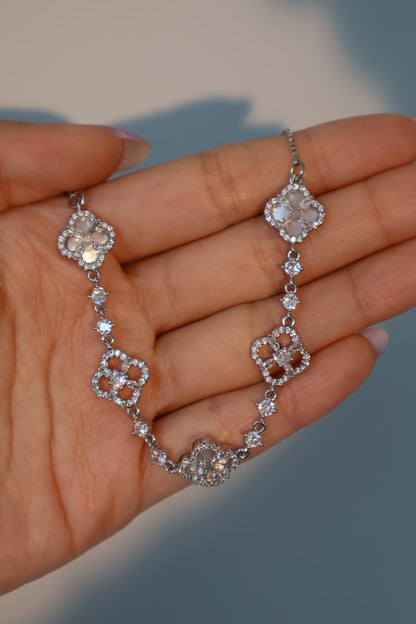 Women's Bracelet Silver Shell Pearls Zirconia Diamonds - 5