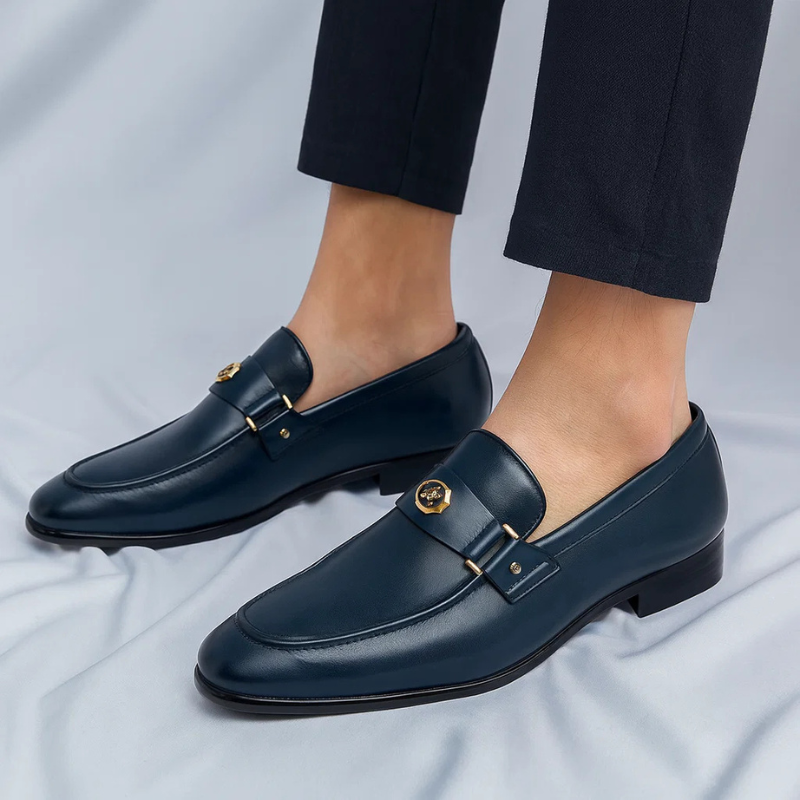 Men's Italian Leather Bit Loafers – product view | Hensley London