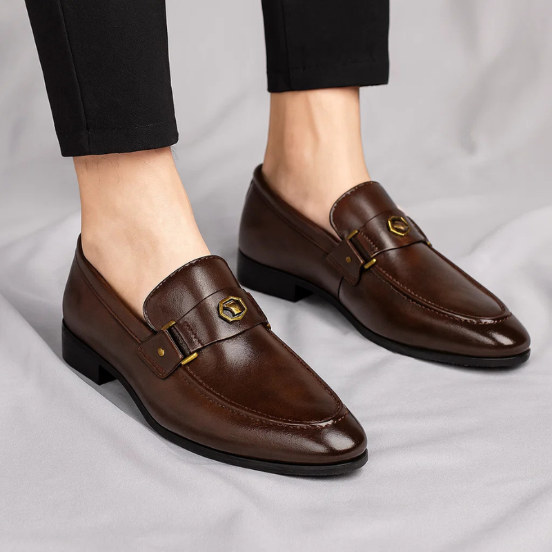 Men's Italian Leather Bit Loafers – product view | Hensley London