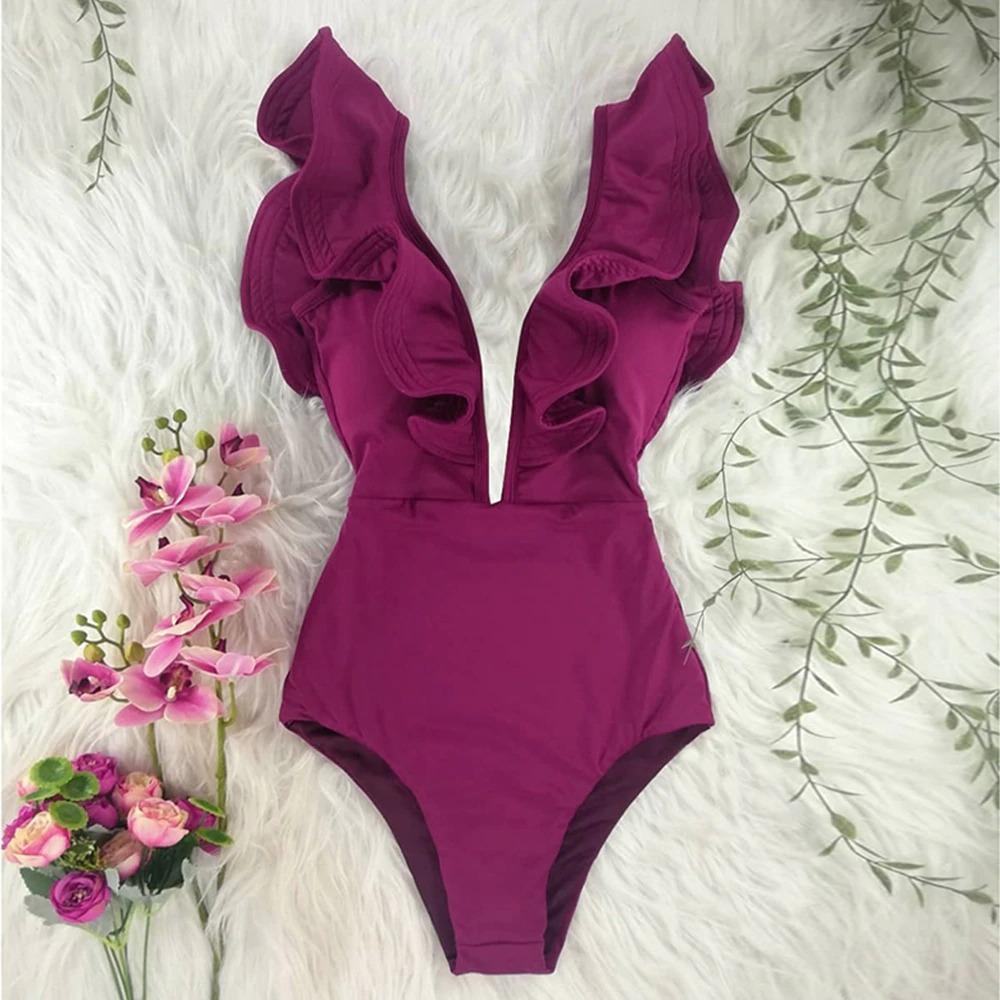 Lina Women's One-Piece Swimsuit | Floral Print, Ruffled Design - Image 15