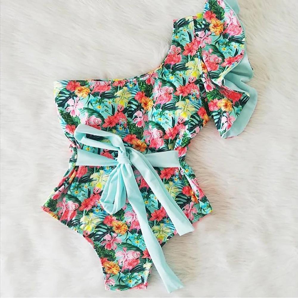 Lina Women's One-Piece Swimsuit | Floral Print, Ruffled Design - Image 16