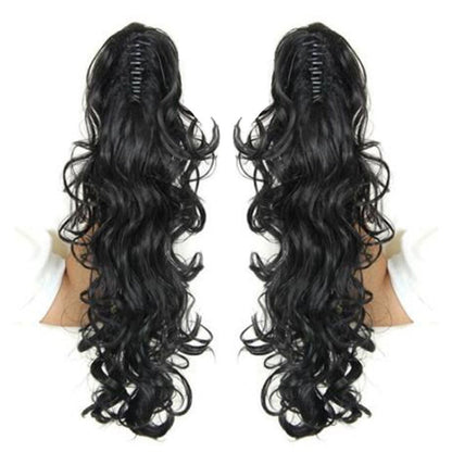 Luscious Long Wavy Clip-in Ponytail Extension – 20 Inch, Heat-Resistant, Easy to Wear for Women 0