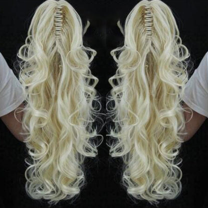 Luscious Long Wavy Clip-in Ponytail Extension – 20 Inch, Heat-Resistant, Easy to Wear for Women 22