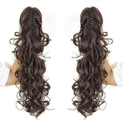 Luscious Long Wavy Clip-in Ponytail Extension – 20 Inch, Heat-Resistant, Easy to Wear for Women 32
