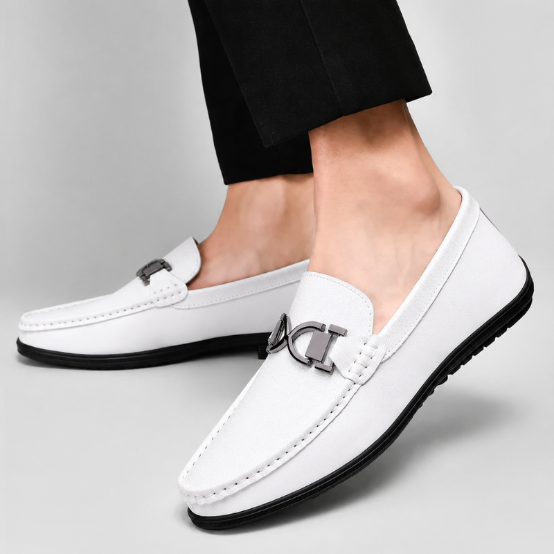 Men's Italian Leather Dress Loafers – product view | Hensley London