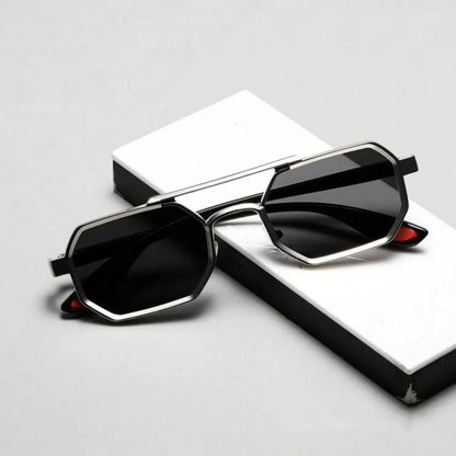 Men's Polarized Octagon Sunglasses – worn view | Hensley London