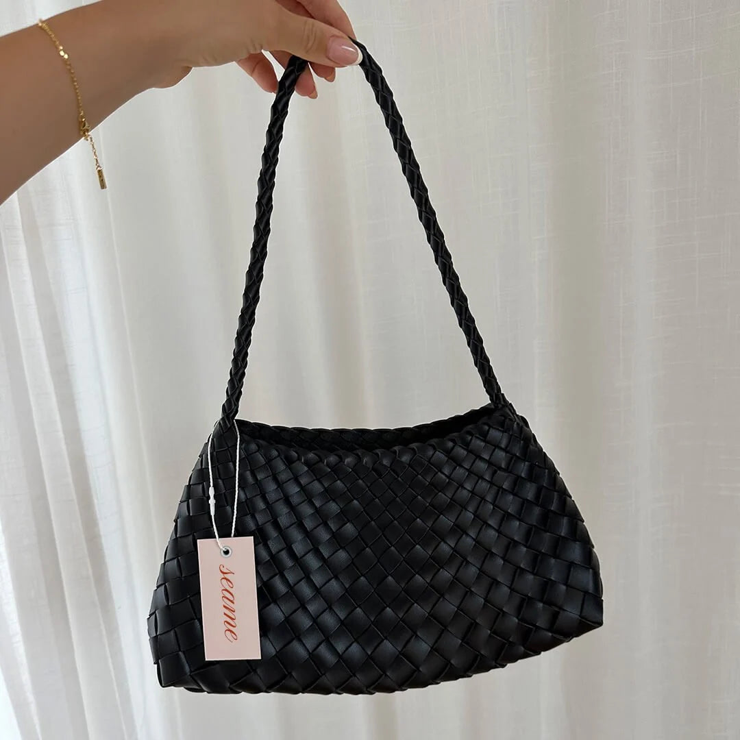 Women's Small Woven Crescent Handbag – product view 3