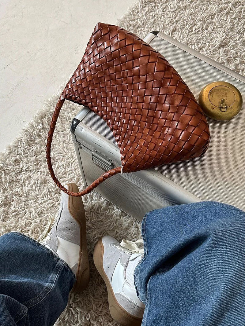 Women's Small Woven Crescent Handbag – product view 5