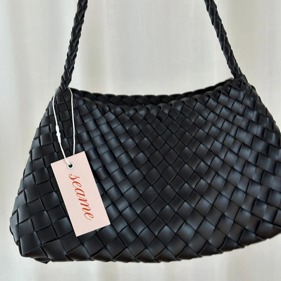 Women's Small Woven Crescent Handbag – product view 8