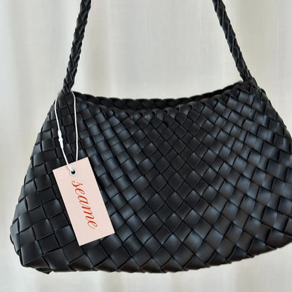 Women's Small Woven Crescent Handbag – product view 8