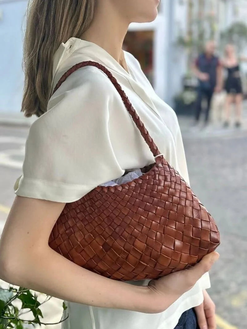 Women's Small Woven Crescent Handbag – product view 10