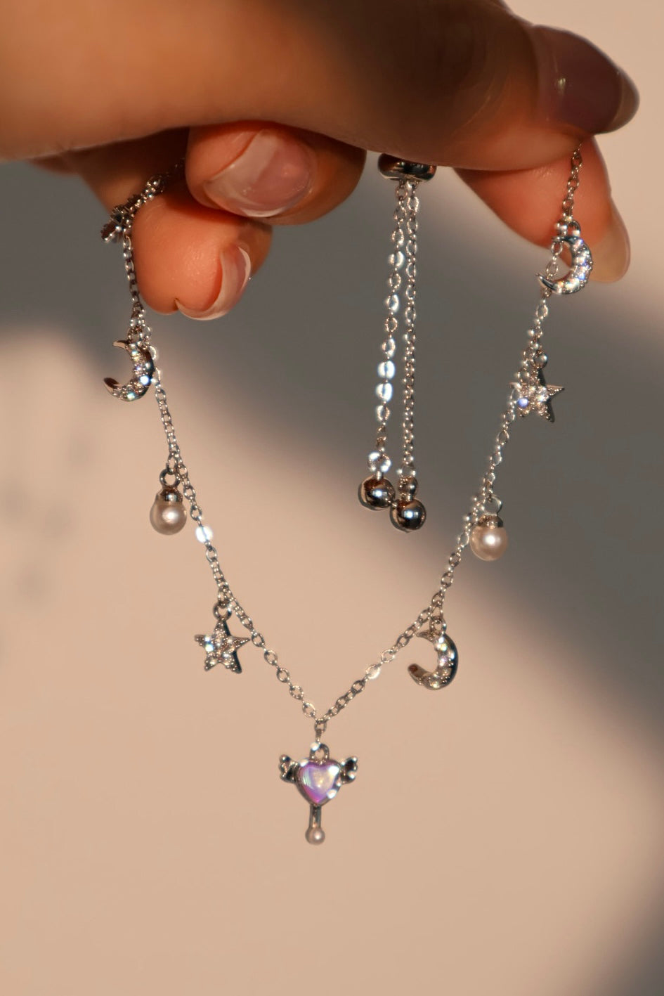 Unisex Bracelet Silver Zirconia Diamonds Moonstone - 2