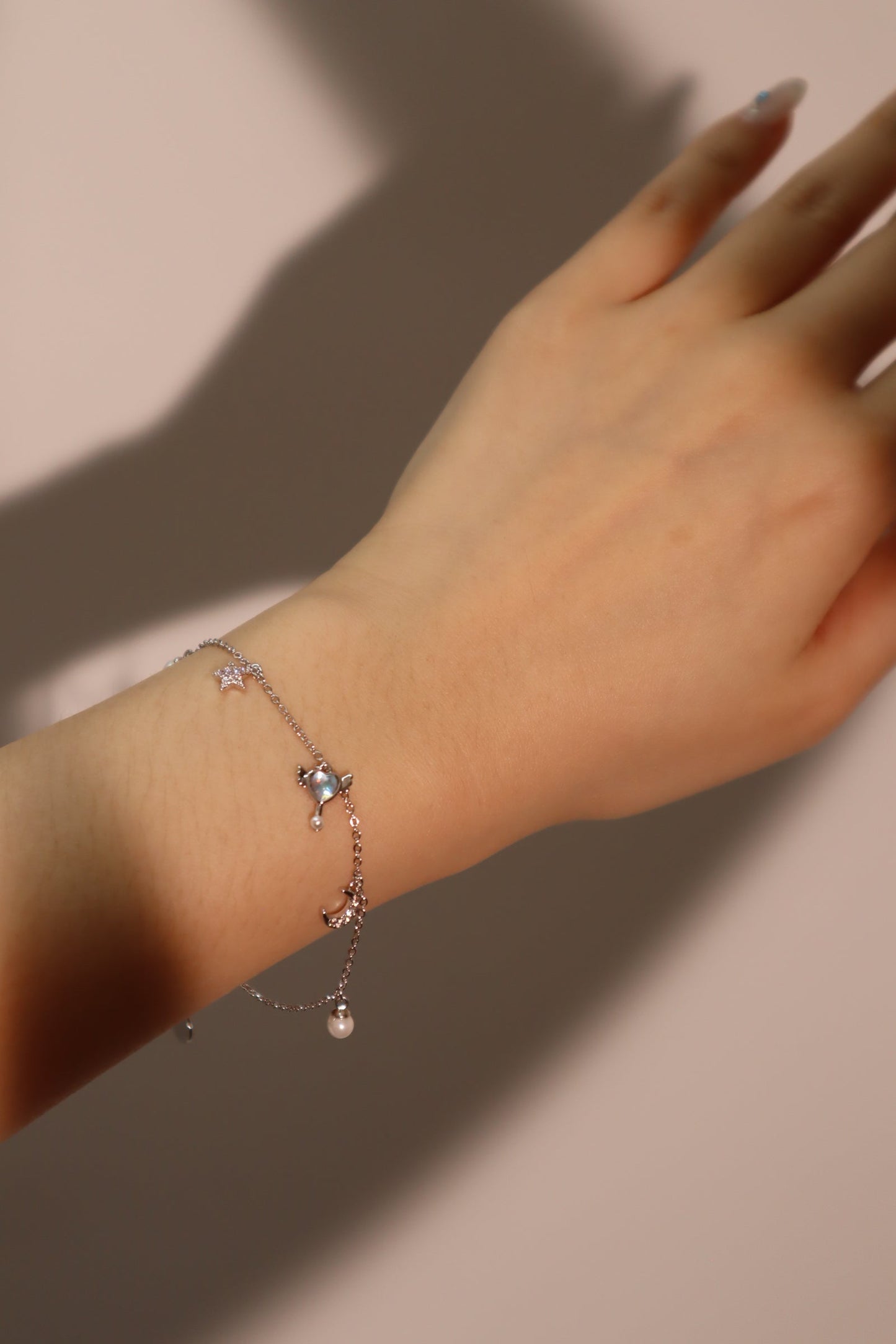 Unisex Bracelet Silver Zirconia Diamonds Moonstone - 3