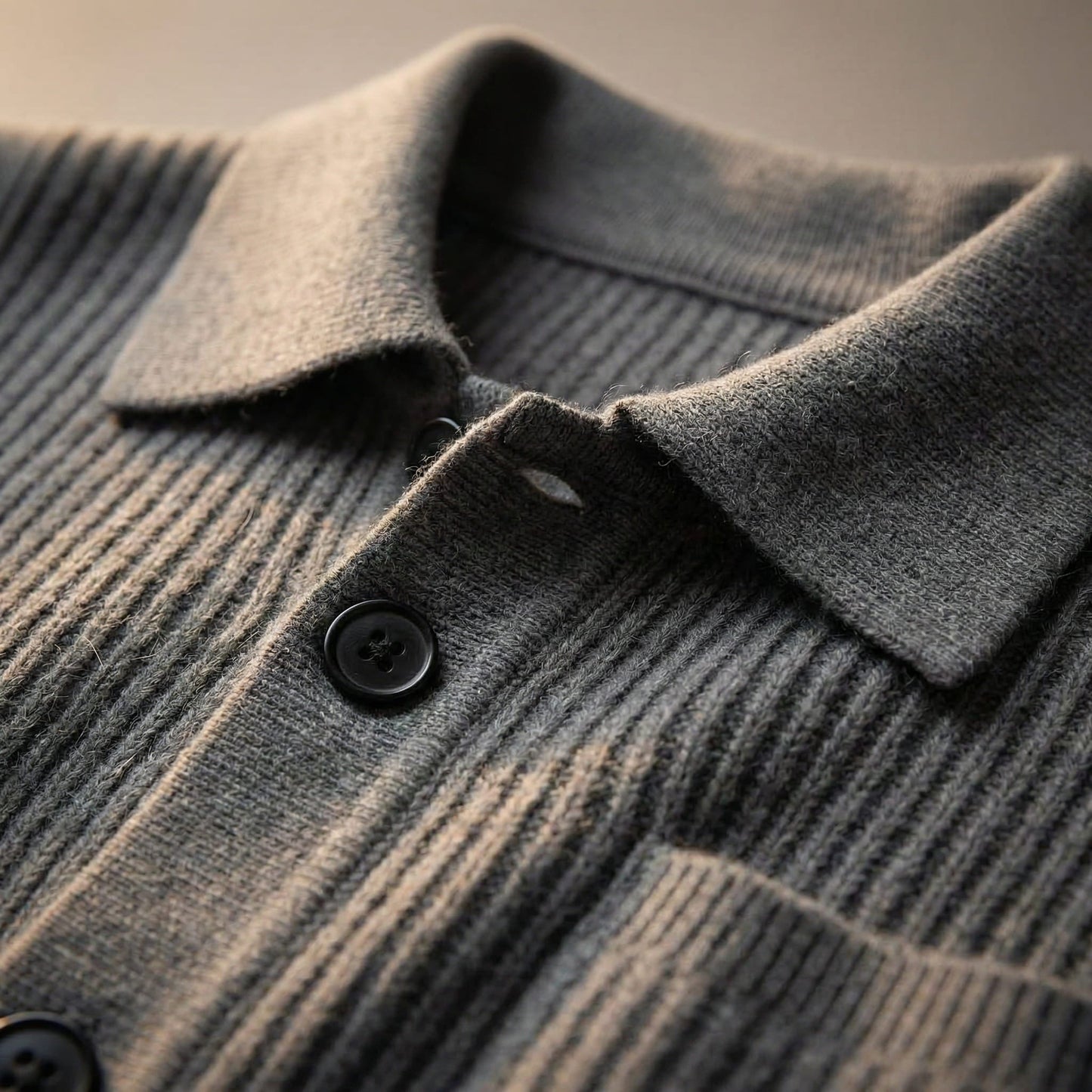 Men's Textured Button-Front Cardigan – styled view | Hensley London