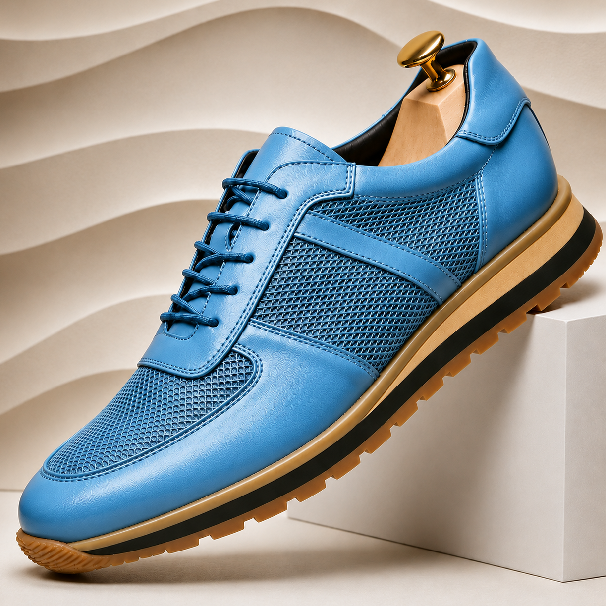 Men's Full-Grain Cowhide Dress Sneakers – main view | Hensley London