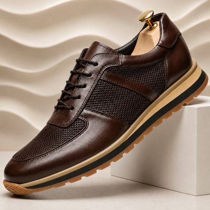 Men's Full-Grain Cowhide Dress Sneakers – insole detail | Hensley London