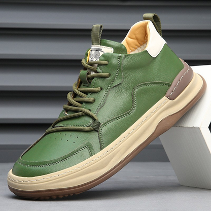 Men's Italian Leather Sneakers – product view | Hensley London
